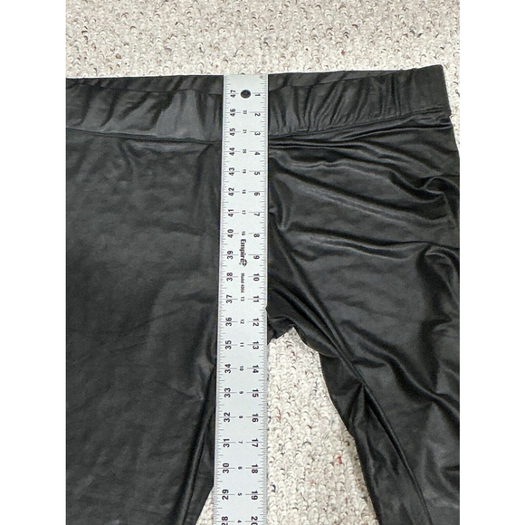 Woman’s Black Faux Leather Polyester Spandex Pants Xl - Picture 6 of 8